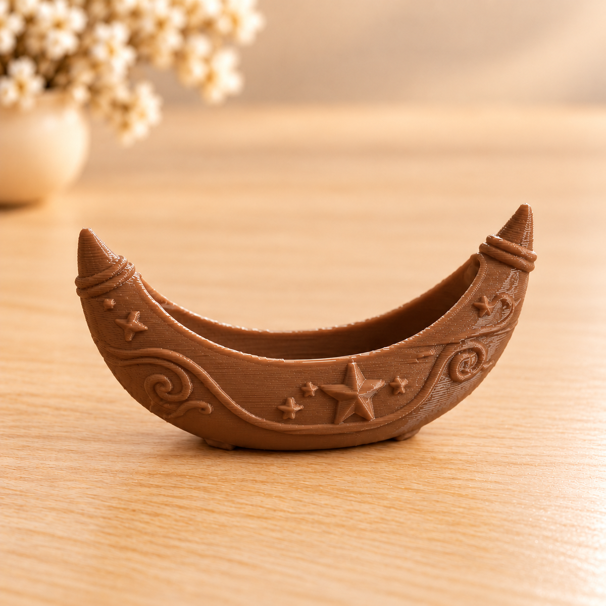 Crescent moon boat 3D printed miniature for resin art embeds and epoxy craft projects by Shrebhavi