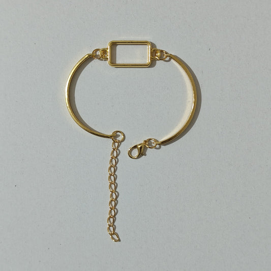 Rectangle Bracelet Bezel (Gold)