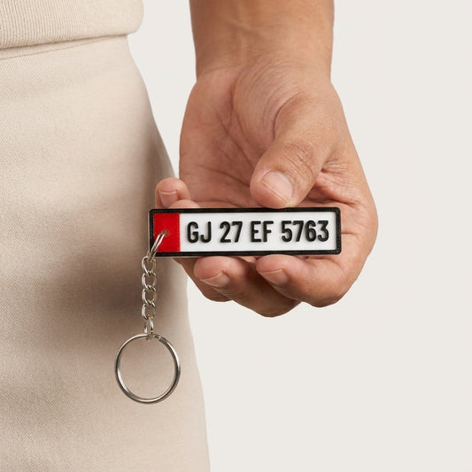 Custom Number Plate Style 3D Printed Keychain