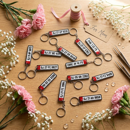 Custom 3D printed number plate style keychain – unique personalised gift idea