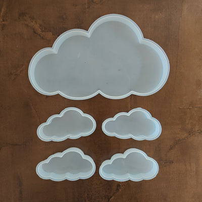 Cloud Mould Set of 5 silicone resin casting moulds for DIY resin art and jewellery making