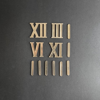 Roman Acrylic Clock Numbers With Sticks (Gold)