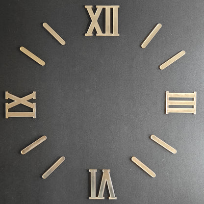 Roman Acrylic Clock Numbers With Sticks (Gold)