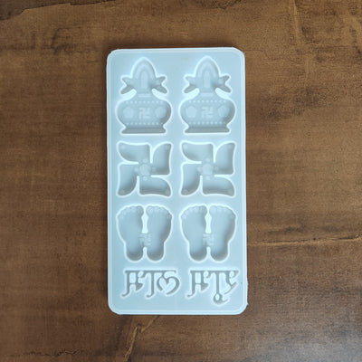8 Cavity Shubh Labh Pagala Silicone Mould for Resin Art and Festive Decor