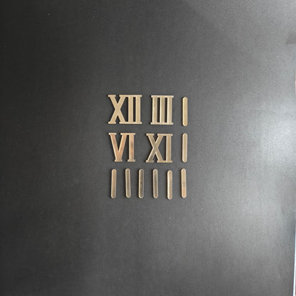 Roman Acrylic Clock Numbers With Sticks (Gold)